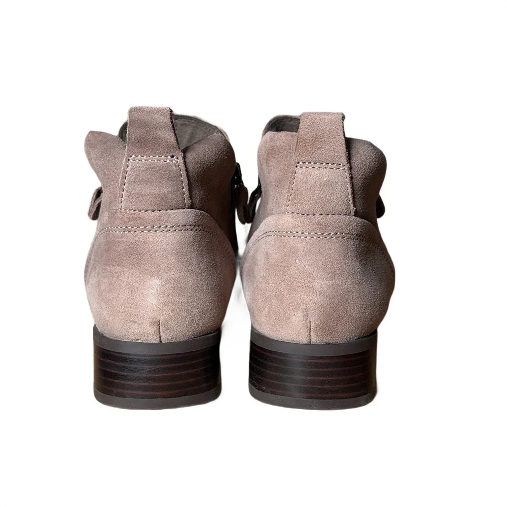 Munro Womens Tan Suede Dual Zip Ankle Boots Block Heel Size‎ 9M